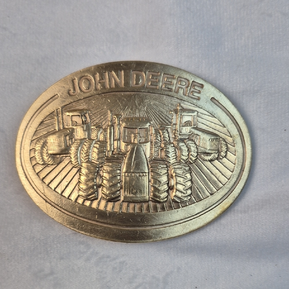 Vintage 1981 John Deere Tractor Metal Belt Buckle